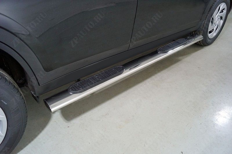 Пороги овальные с накладкой 120х60 мм Haval DARGO 2022- арт. HAVDAR22-17