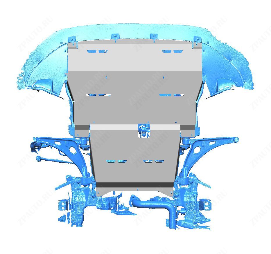 56.02ABC ЗАЩИТА КАРТЕРА ДВИГАТЕЛЯ И КПП HONGQI HQ9 (2022-) ИЗ 2-Х ЧАСТЕЙ (АЛЮМИНИЙ 4 ММ)