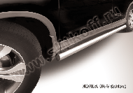 Защита порогов d76 труба Honda CR-V 2L (2011-2015) Black Edition, Slitkoff, арт. HCRV13-006BE