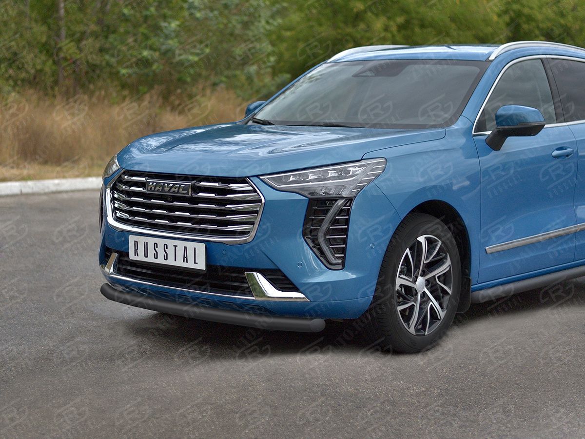 HAVAL JOLION 1.5 2WD 2021- Защита переднего бампера d57 секции black (кроме COMFORT) HJOLZ-003987CH