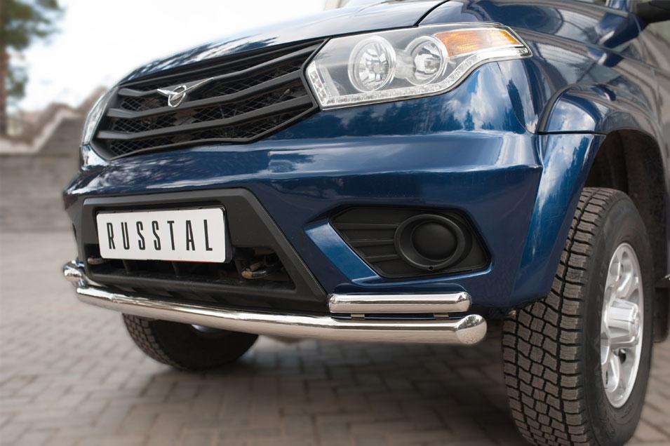 Защита переднего бампера d57/42х2 для UAZ Patriot 2014, Slitkoff UPZ-002066