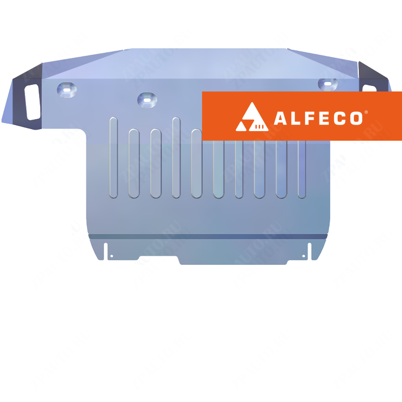 Защита  картера и КПП (большая) Kia Sportage II 2004-2010 V-all , ALFeco, алюминий 4мм, арт. ALF1034al-1