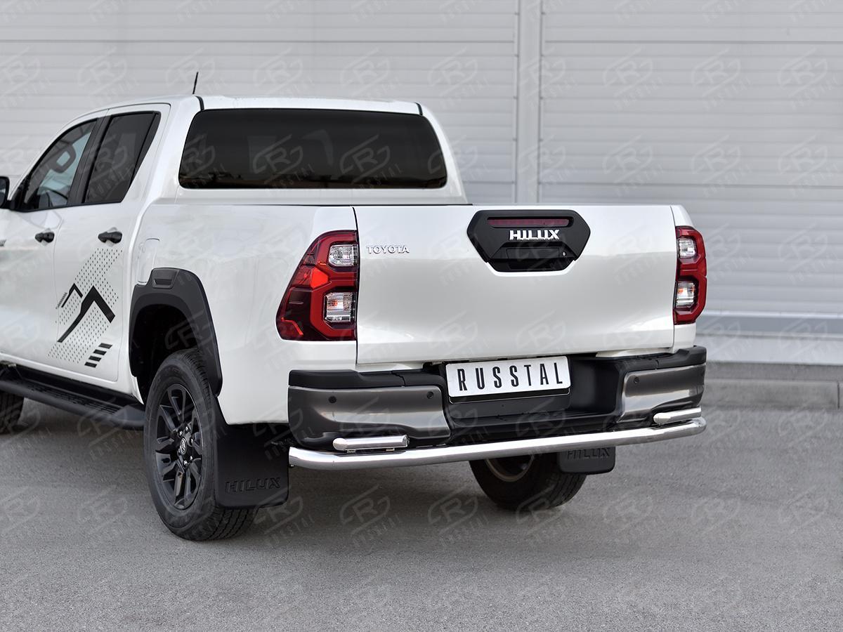 TOYOTA HILUX 2020- Защита заднего бампера d57 секции-d42 уголки THZ-003503