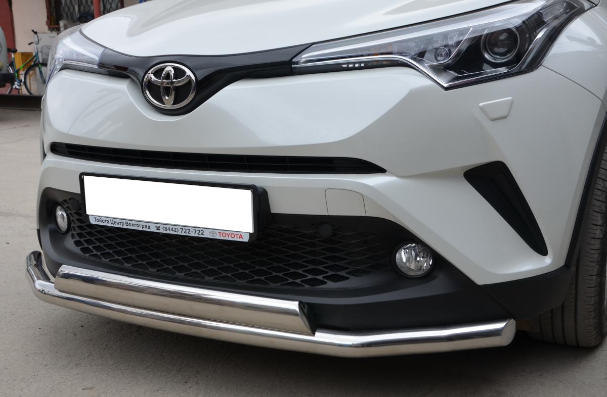 Защита переднего бампера двойная для автомобиля Toyota C-HR 2018 арт. TCHR.18.03-75, Россия