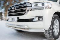 Защита переднего бампера d76/63 для Toyota Land Cruiser 200 2015, Руссталь TLCZ-002163