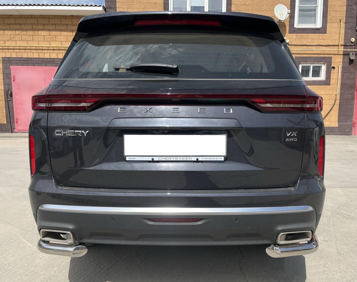 Защита заднего бампера угловая для автомобиля CHERY CheryExeed VX 2022 арт. CHEVX.22.17