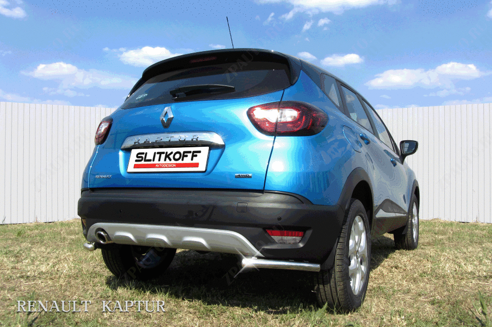 Уголки d42 Renault Kaptur 2WD (2012-2019) , Slitkoff, арт. RK2WD009