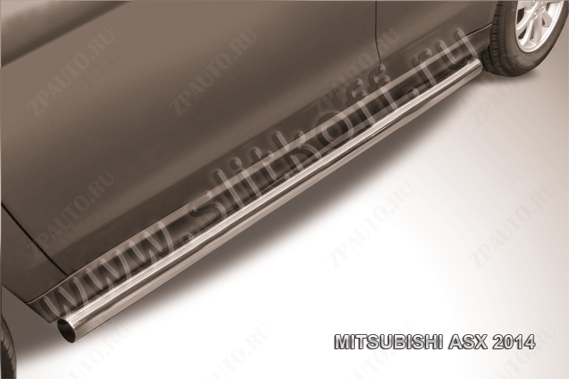 Защита порогов d57 труба Mitsubishi ASX (2012-2016) Black Edition, Slitkoff, арт. MAS14-010BE