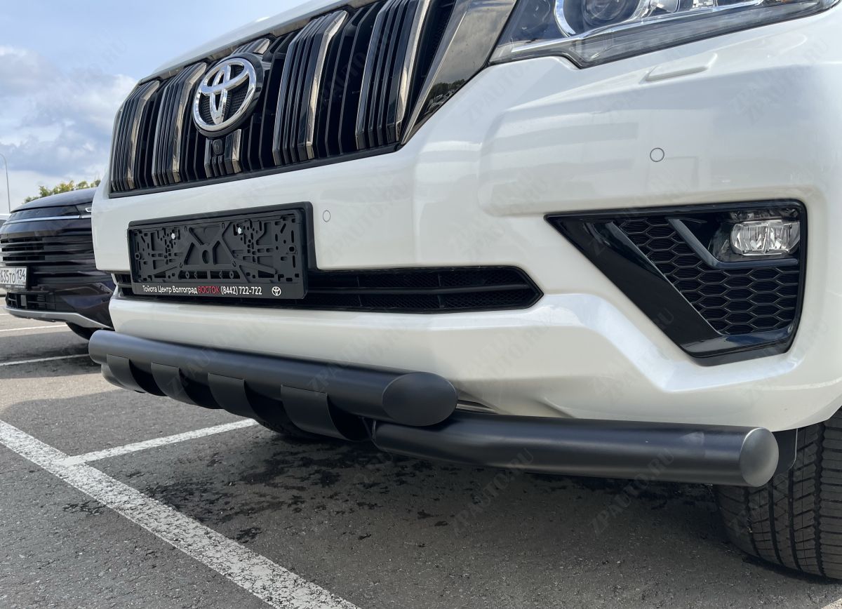 Защита переднего бампера (G) с покрытием «раптор» для автомобиля Toyota Land Cruiser Prado 150  Style  2019 арт. TLCPS150.19.05-2