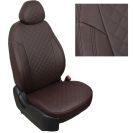 Чехлы для Peugeot Partner Tepee Family / Citroen Berlingo II (3 отдельных кресла) с 08г. / Opel Combo (PCMA) с 21г., Ромб, (Шоколад + Шоколад), Autopilot арт. pe-pr-tf-shosho-r