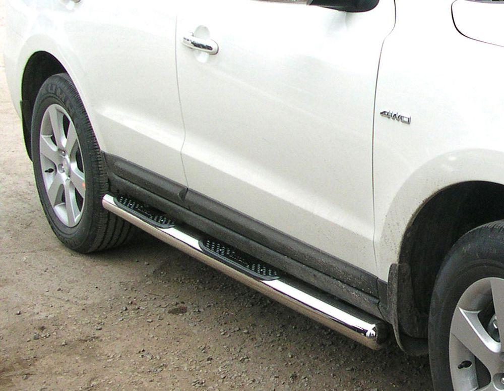 Пороги d-76 степ (с проступью) для KIA Sportage 2008-2010, Технотек KSP_1