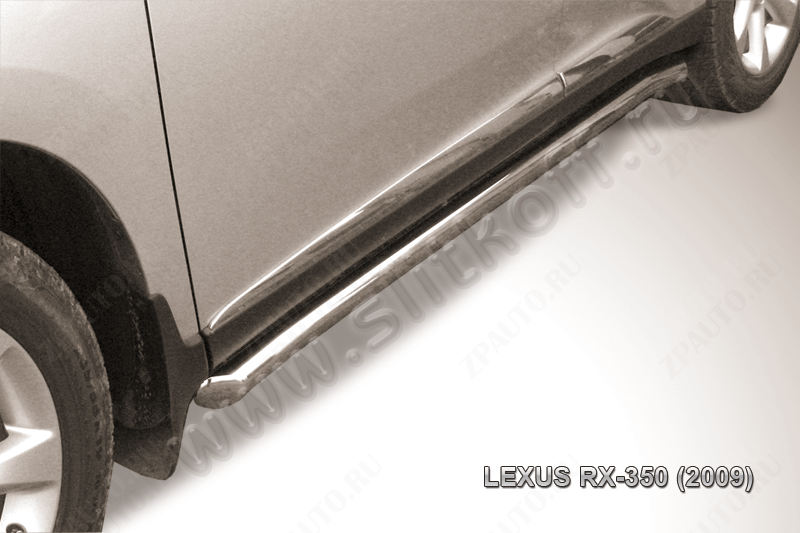 Защита порогов d57 труба с гибами Lexus RX-350 (2008-2012) Black Edition, Slitkoff, арт. LRX35012BE