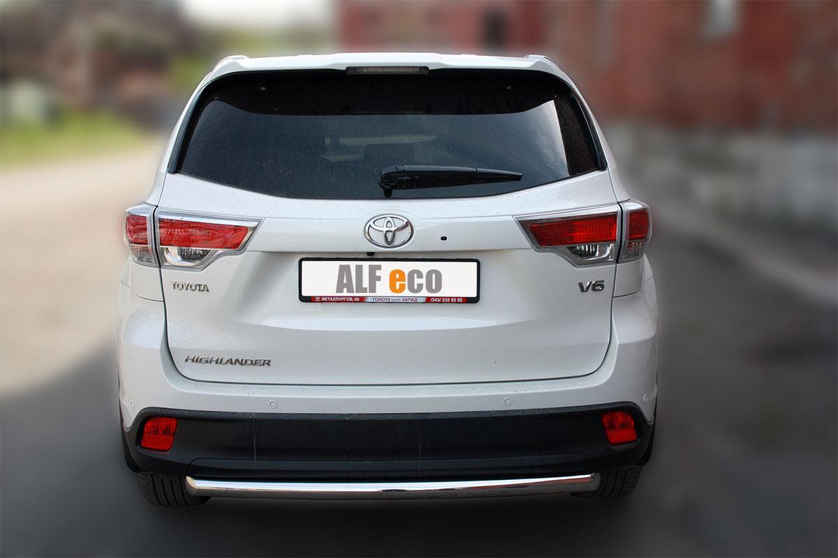 Защита задняя D 60,3 (короткая) для Toyota Highlander(Тойота Хайлендер), ALFeco арт. HIGHL-14.11