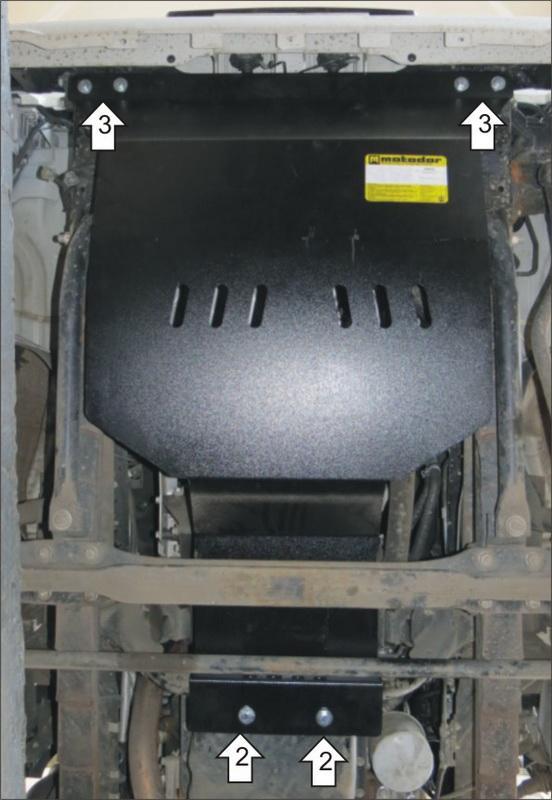 Защиты Грузовые Motodor (Двигатель, Коробка переключения передач, Радиатор), 3 мм, Сталь для Isuzu NPR 75H 2011- арт. 26405