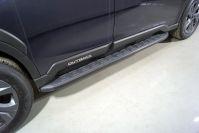Пороги алюминиевые с пластиковой накладкой (карбон черные) 1820 мм для автомобиля Subaru Outback 2021- арт. SUBOUT21-24BL
