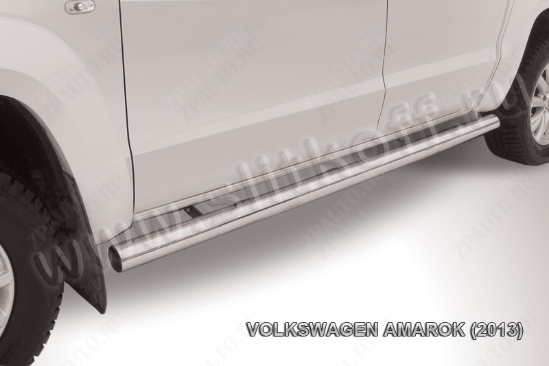 Защита порогов d76 труба Volkswagen Amarok (2010-2016) Black Edition, Slitkoff, арт. VWAM13-009BE