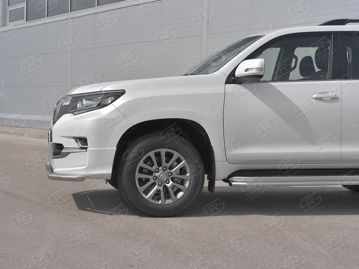 Защита переднего бампера d57 секции-d75х42 дуга для автомобиля Toyota Land Cruiser Prado 150 Style 2019, Slitkoff LCPZ-003297