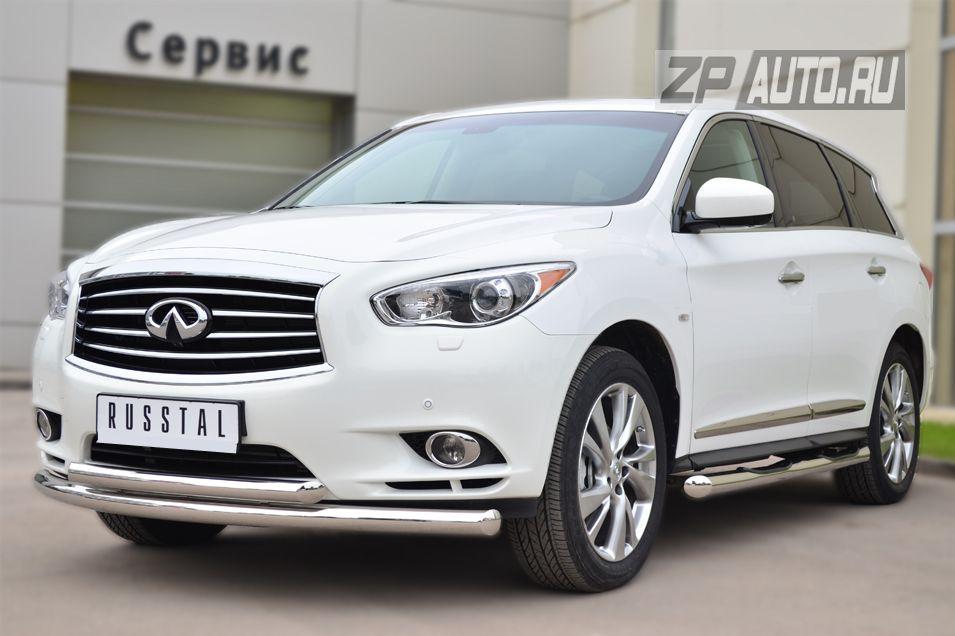 Пороги труба d76 с накладками вариант 1 для Infiniti JX35, Slitkoff JXT-0014621