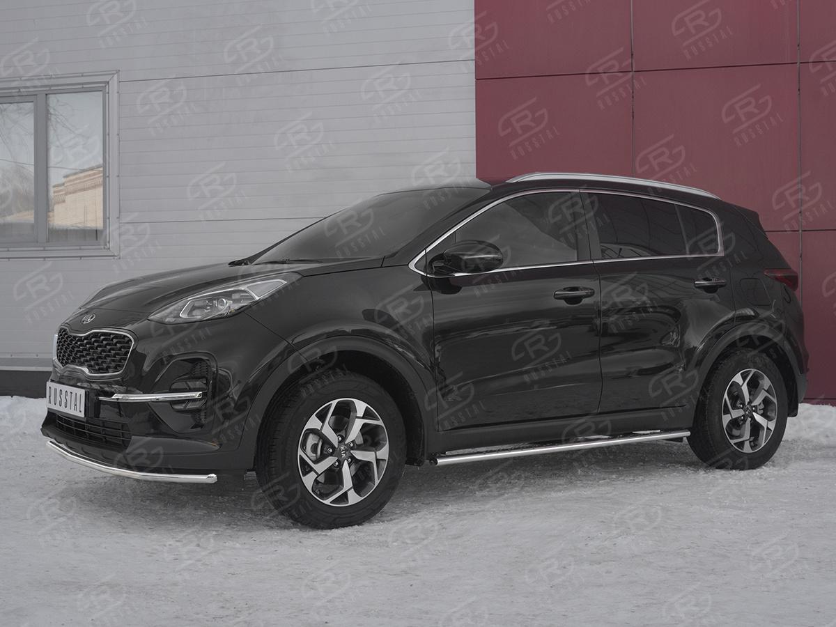 Защита переднего бампера d42 секция KSZ-003180 для автомобиля KIA SPORTAGE 2018-, Slitkoff