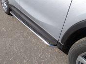 Пороги с площадкой (нерж.лист) 42,4 мм для автомобиля Mazda CX-5 2015-2016, TCC Тюнинг MAZCX515-10