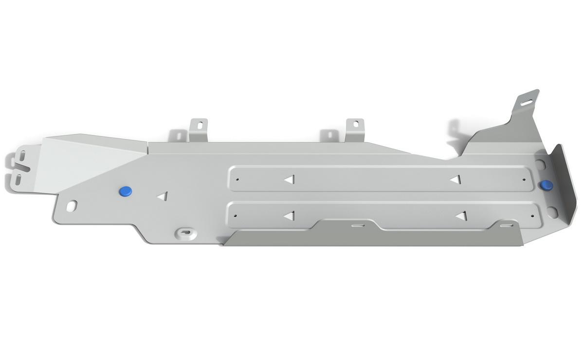 Защита топливного бака Rival для Jeep Wrangler JK 4-дв. 2007-2018, штампованная, алюминий 6 мм, с крепежом, 2333.2733.1.6