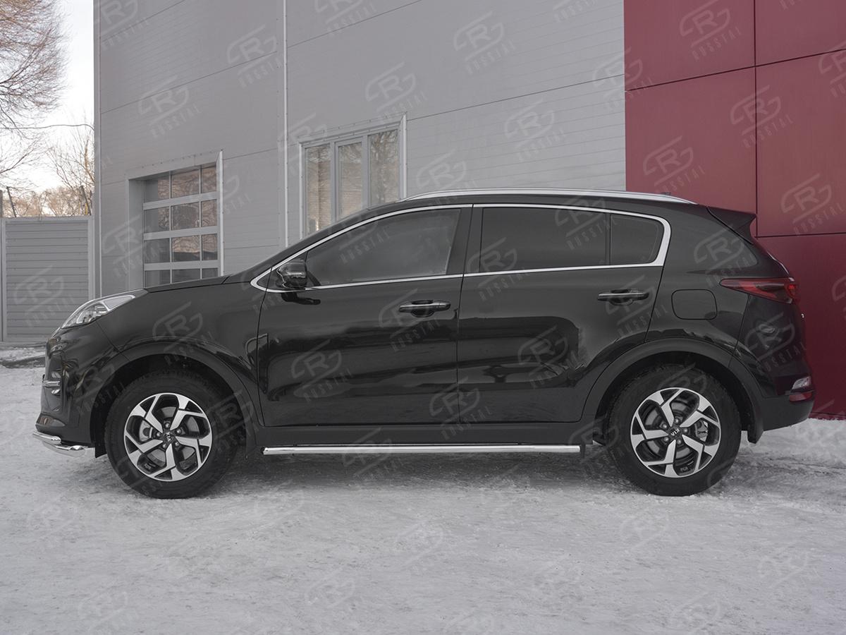 Пороги труба d42 секция  KST-003189 для автомобиля KIA SPORTAGE 2018-, Slitkoff