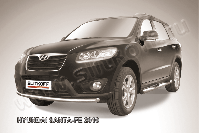 Защита переднего бампера d57 Hyundai Santa-Fe (2009-2012) Black Edition, Slitkoff, арт. HSFN003BE