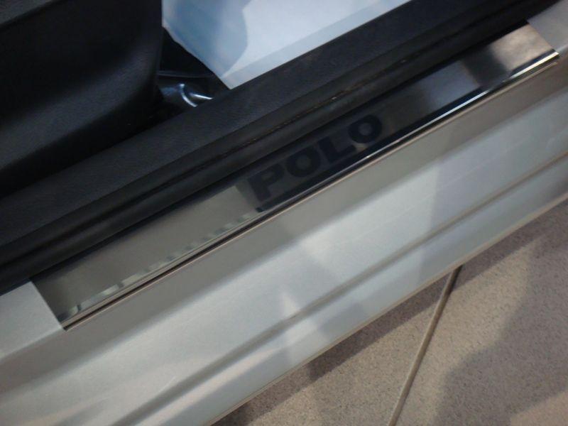 Накладки на внутренние пороги с логотипом на металл для Volkswagen Polo 4D 2010, Союз-96 VWPL.31.3159