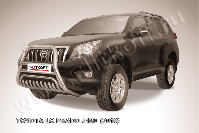 Кенгурятник d76 высокий с защитой картера Toyota Land Cruiser Prado J150 (2009-2013) Black Edition, Slitkoff, арт. TOP001BE