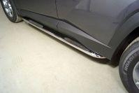 Пороги овальные гнутые с накладкой 75х42 мм для автомобиля Hyundai Tucson 2021- TCC Тюнинг арт. HYUNTUC21-12