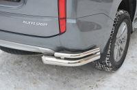 Защита заднего бампера d76(секция) d42(уголки) для автомобиля Mitsubishi  PAJERO SPORT 2016, Slitkoff MPJSZ-002496