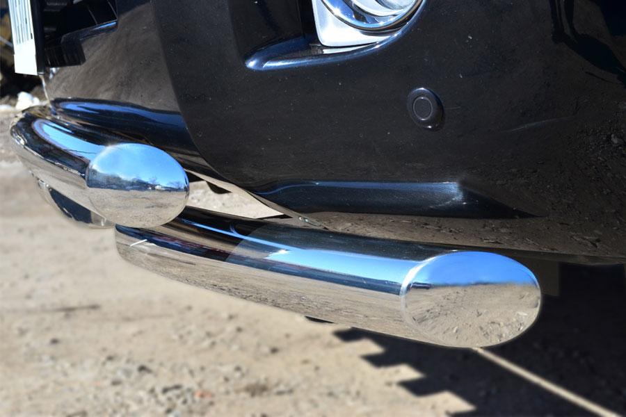 Защита переднего бампера d76/d76х2 с клыками для Toyota Land Cruiser 200 2012, Slitkoff TLCZ-001642