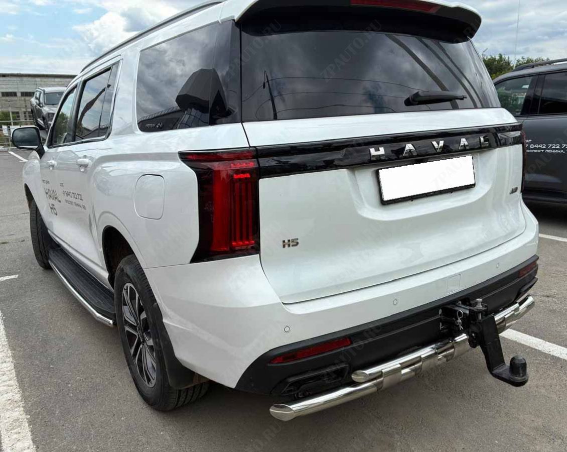Защита заднего бампера двойная с перемычками для автомобиля Haval H5 2024 арт. HVH5.24.25