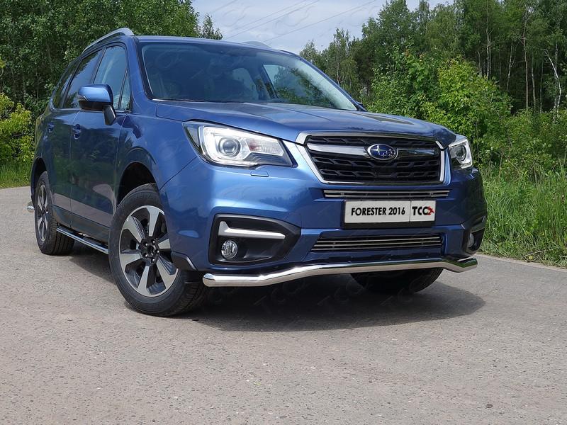 Защита передняя нижняя 60,3 мм для автомобиля Subaru Forester (SJ) 2016-2017, TCC Тюнинг SUBFOR16-28