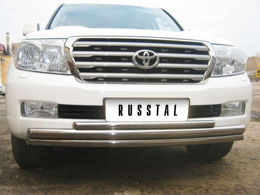 Защита переднего бампера d57/57/42 для Toyota Land Cruiser 200 2007-2012, Slitkoff LCZ-000208