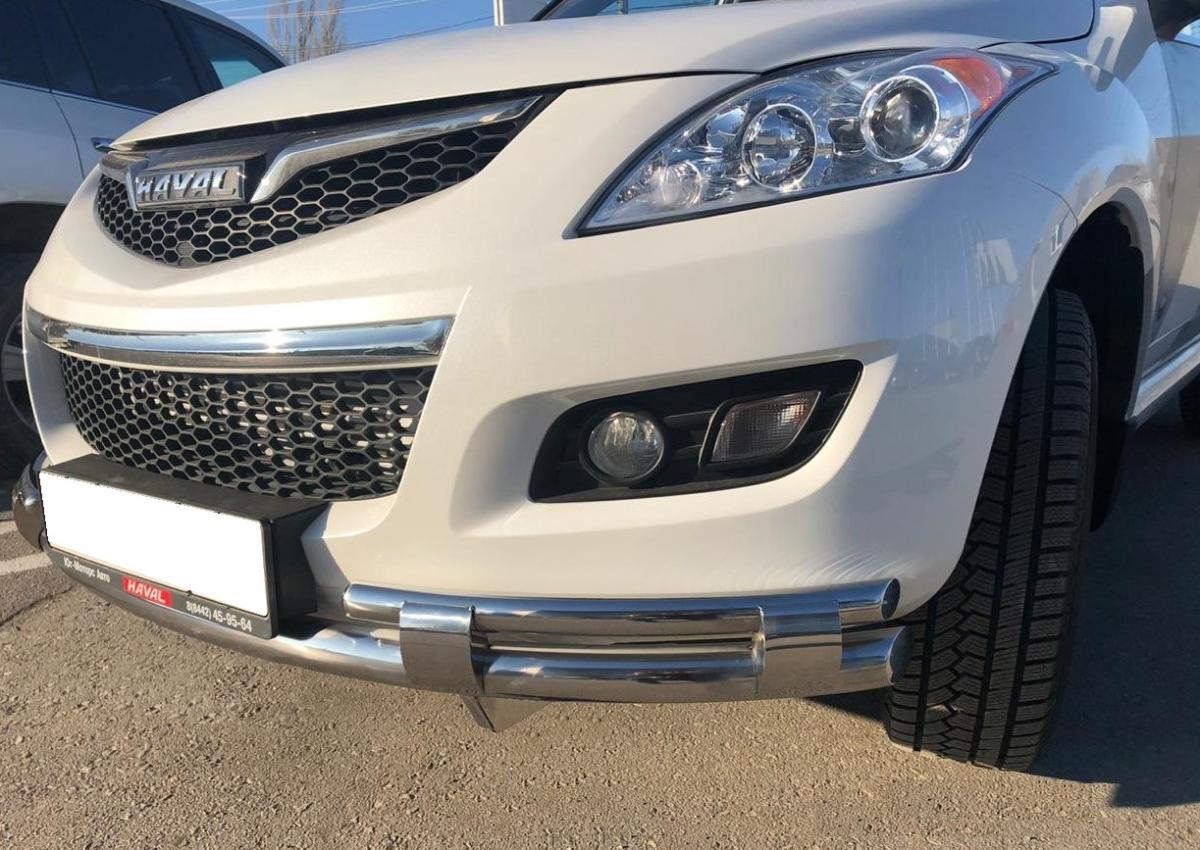 Защита переднего бампера двойная (верх+2коротких) с перемычками для автомобиля HAVAL H5 2020 арт. GWH5.20.72