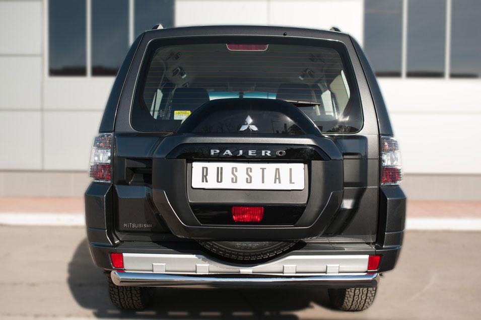 Защита заднего бампера d76 для Mitsubishi Pajero 4 2014, Slitkoff MPZ-002048