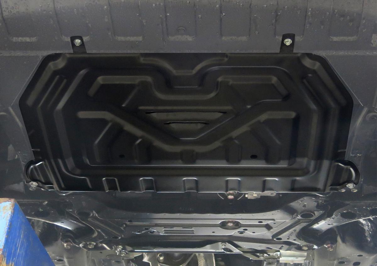 Защита картера и КПП АвтоБроня для Mitsubishi Outlander III рестайлинг (V - 2.0; 2.4) 2018-н.в., штампованная, сталь 1.5 мм, с крепежом, 111.04036.1