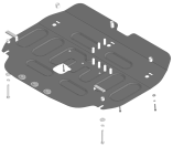 Защита стальная Мотодор (Двигатель, Коробка переключения передач), 2 мм,  для Changan Eado Plus  2020- арт. 77207