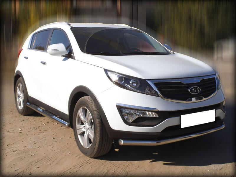 Пороги d-76 степ (с проступью) для KIA Sportage 2010, Технотек KSP10_2