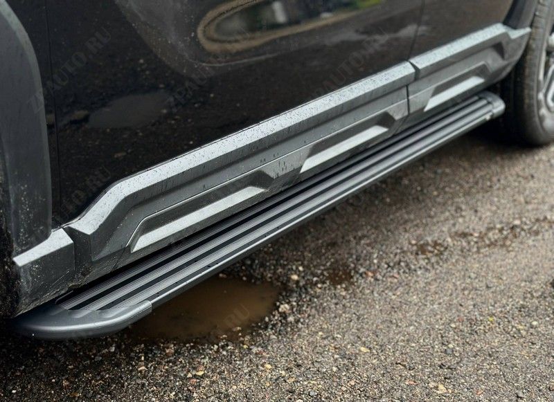 Пороги алюминиевые "Slim Line Black" 1720 мм Haval H3 1.5 2WD 2024 арт. HAVH324-05B