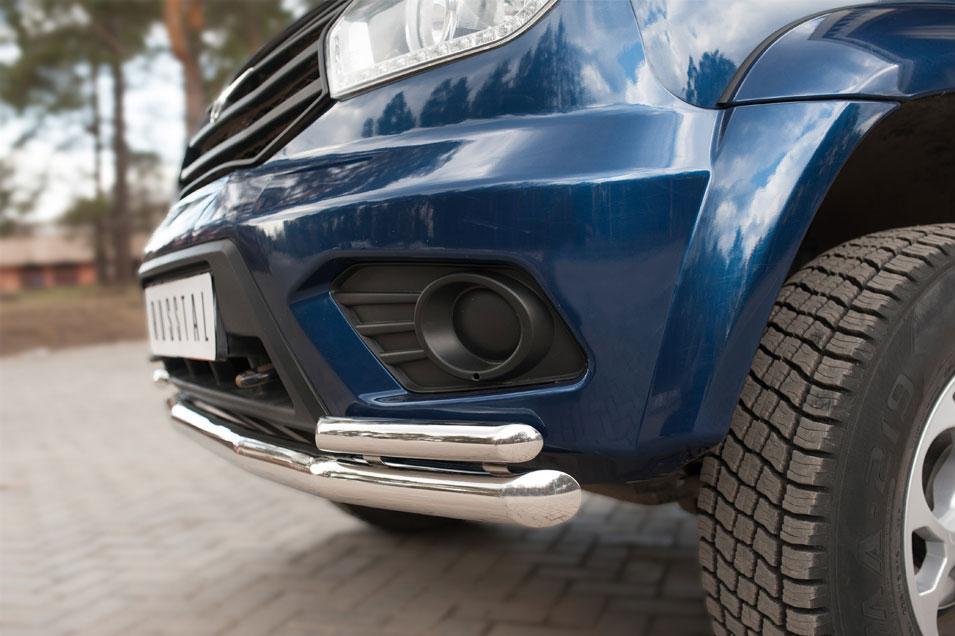 Защита переднего бампера d57/42х2 для UAZ Patriot 2014, Slitkoff UPZ-002066