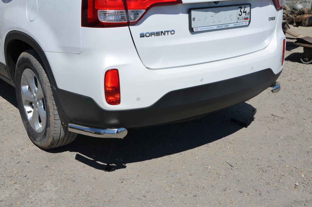 Защита заднего бампера угловая для автомобиля KIA Sorento 2013, Россия KSR.13.17