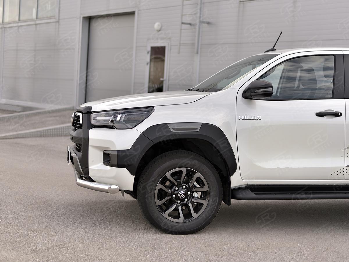 TOYOTA HILUX BLACK ONYX 2020- Защита переднего бампера d76 секции THBOZ-003512