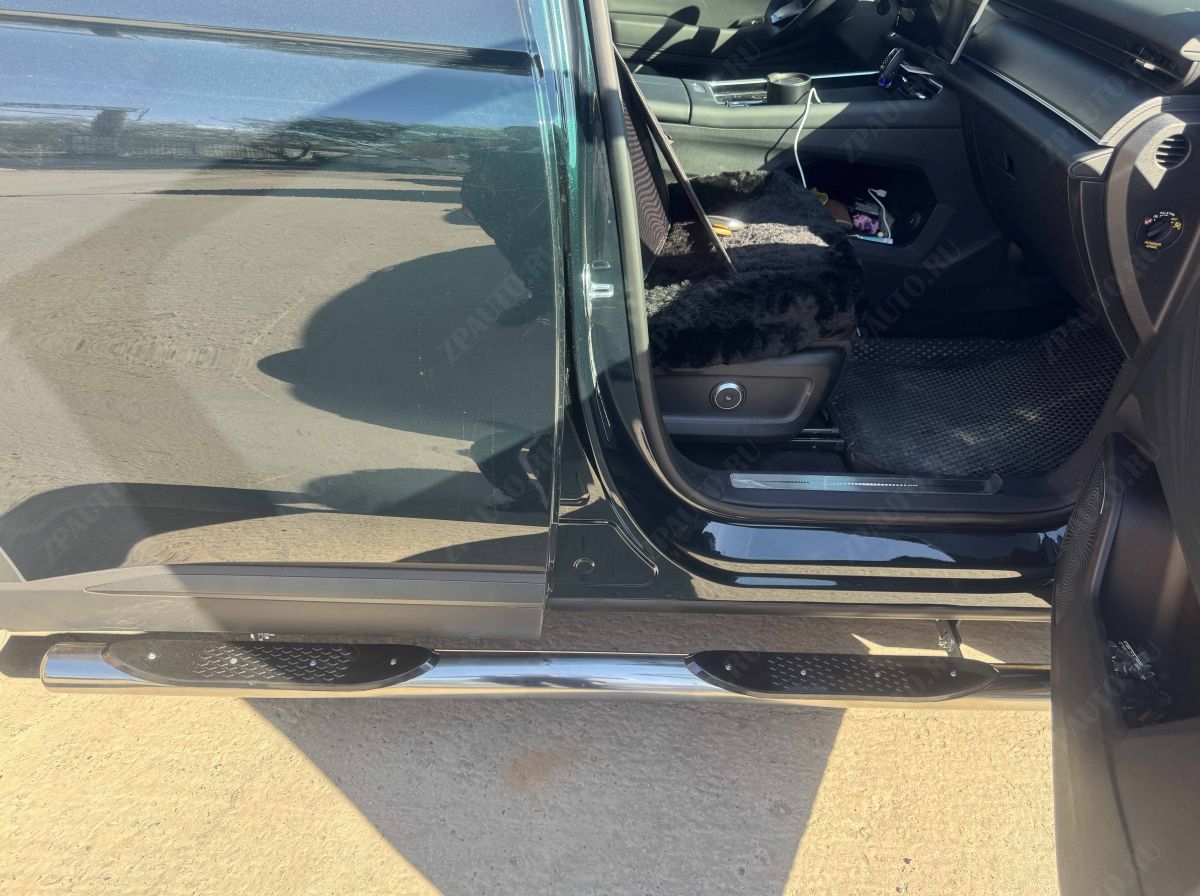 Пороги труба с проступью для автомобиля Chery Tiggo 9 2024 арт. CHTG.9.24.93