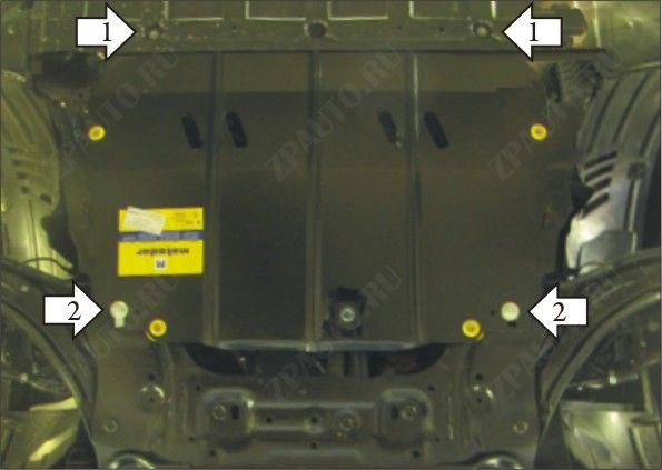 Защита двигателя, кпп стальная Motodor для Nissan Qashqai 2006- 2007-2010 (2 мм, сталь), 01434