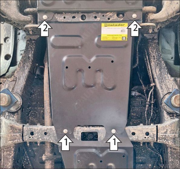 Защита стальная Мотодор (Коробка переключения передач), 2 мм,  Foton Tunland V9  2024- арт. 77509