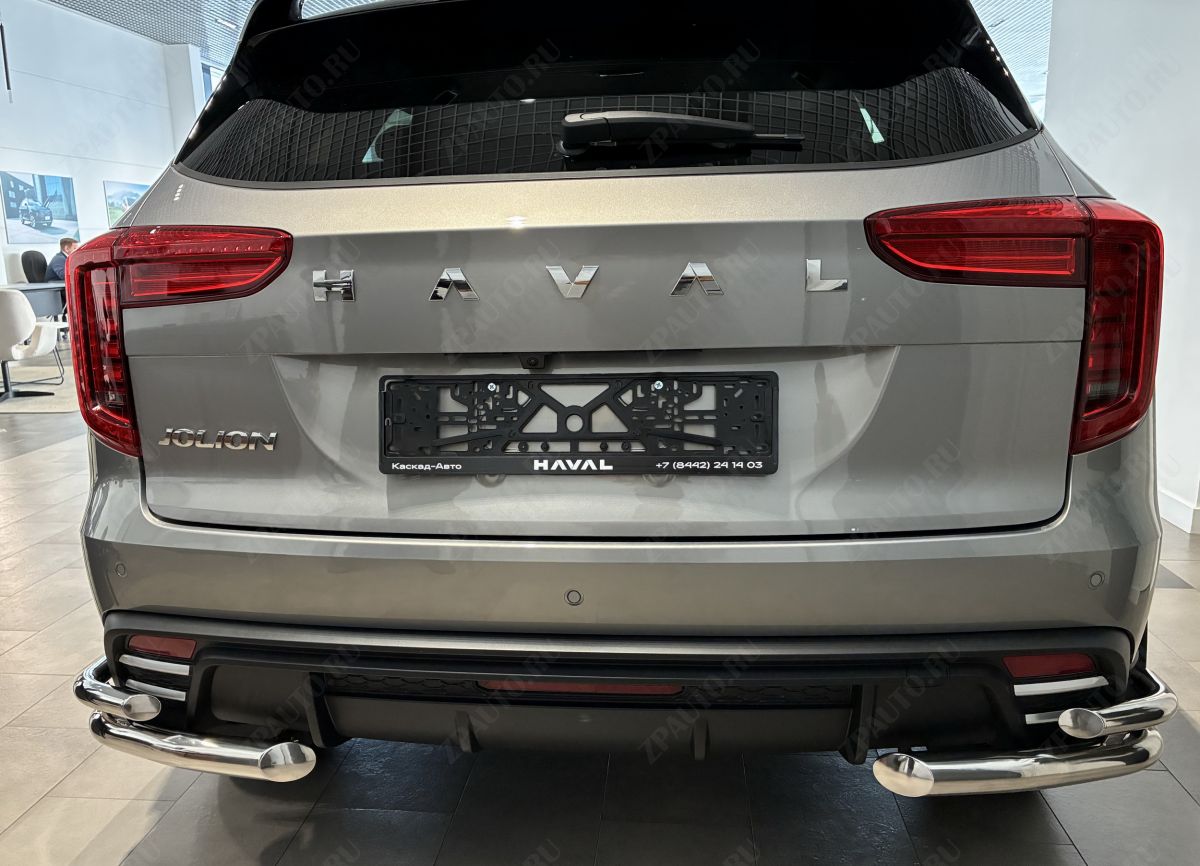 Защита заднего бампера  угловая двойная для автомобиля HAVAL Jolion 2024 арт. HVJ.24.19