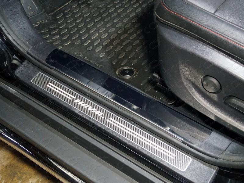 Накладки на пластиковые пороги (лист зеркальный) 2шт для автомобиля Haval H6 2015- TCC Тюнинг арт. HAVH615-22