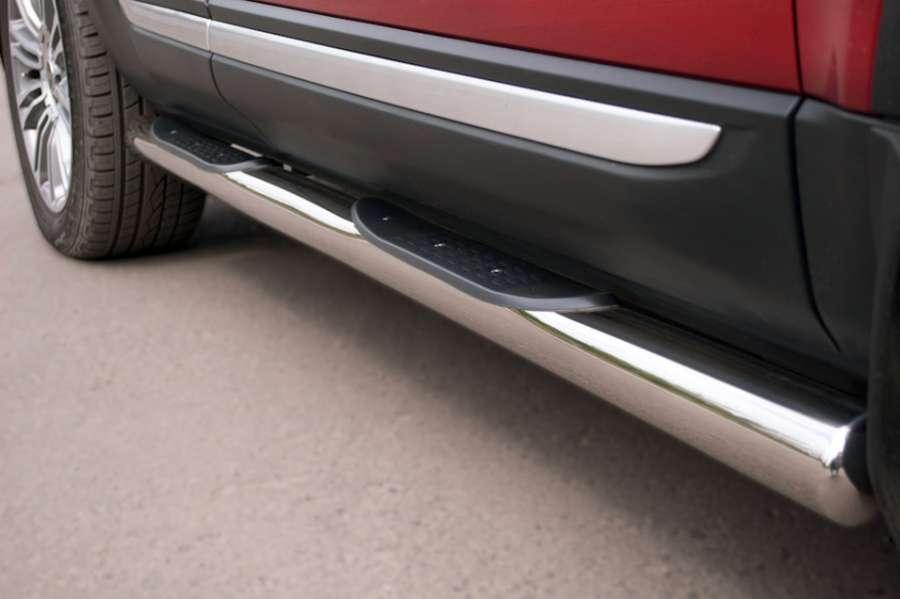 Пороги труба d76 с накладками вариант 3 для Land Rover Evoque Prestige Pure, Slitkoff REPT-0008053